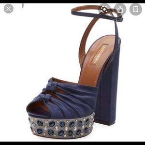Aquazurra Party Crystal-embellished Satin Sandals